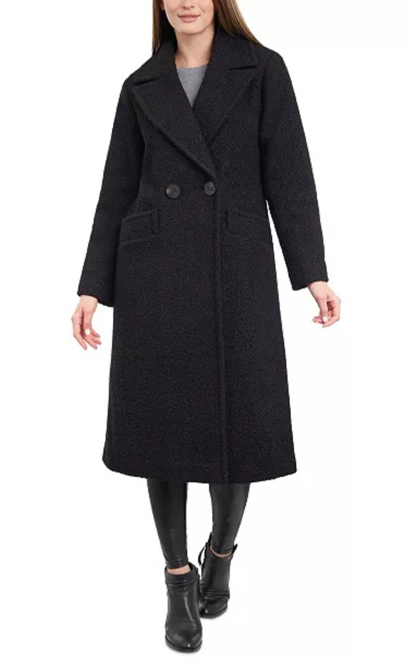 BCBGeneration Double-Breasted Boucle Walker Coat Women's Sz L | NWT MSRP $300